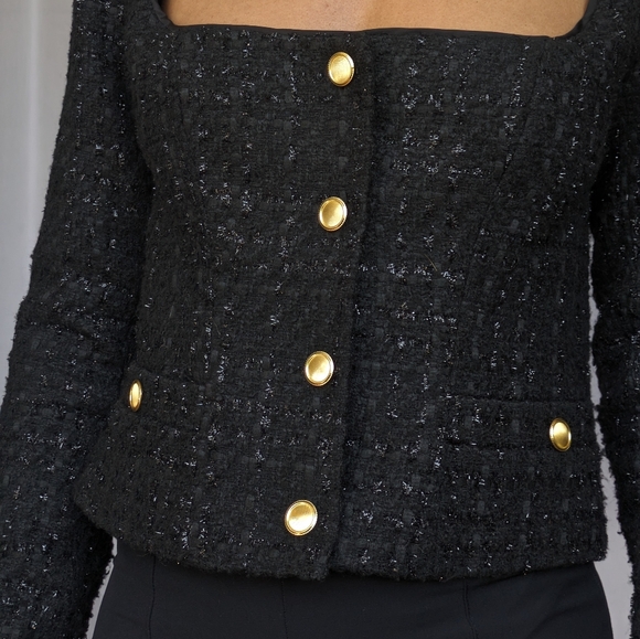 Revolve Assignment Bianca Tweed Long Sleeve Jacket | Small - Picture 6 of 6